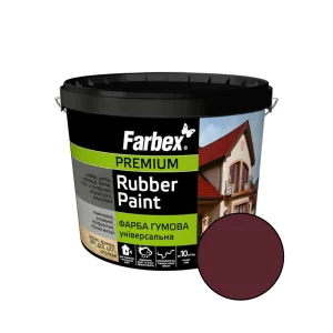 Гумова фарба універсальна Вишнева Farbex 12 кг RAL 3005