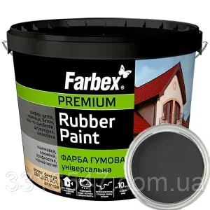 Фарба гумова універсальна графіт Farbex 12 кг RAL 7024